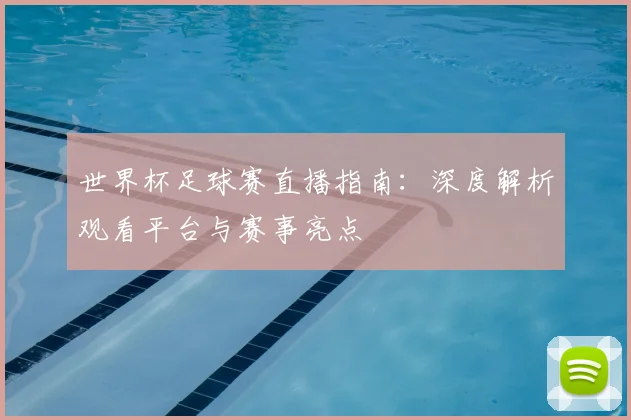 世界杯足球赛直播指南:深度解析观看平台与赛事亮点